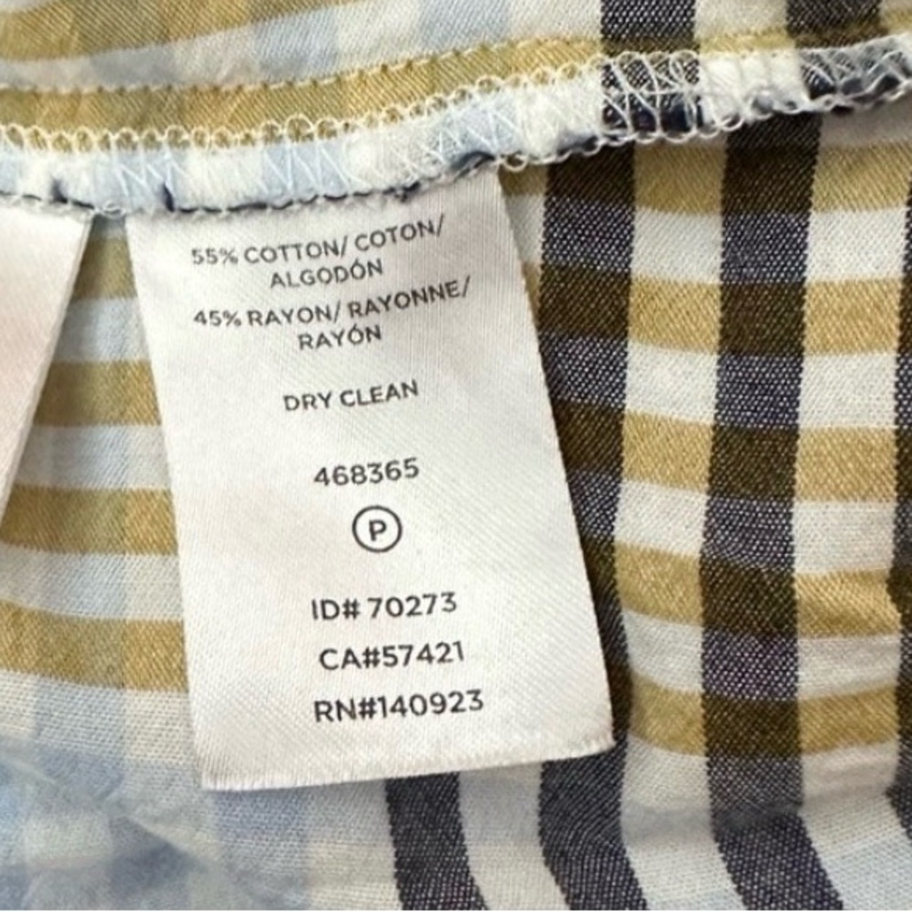 Ann Taylor Factory Plaid Bell Sleeve Ruffle Blouse Size S - Picture 7 of 10